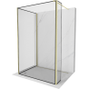 Mexen Kioto ścianka prysznicowa Walk-in 140 x 70 x 40 cm, czarna ramka, złota szczotkowana - 800-140-070-221-55-70-040