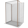 Mexen Kioto ścianka prysznicowa Walk-in 130 x 100 x 40 cm, czarna ramka, miedź szczotkowana - 800-130-100-221-65-70-040