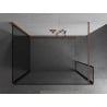 Mexen Kioto ścianka prysznicowa Walk-in 130 x 100 x 40 cm, czarna ramka, miedź szczotkowana - 800-130-100-221-65-70-040