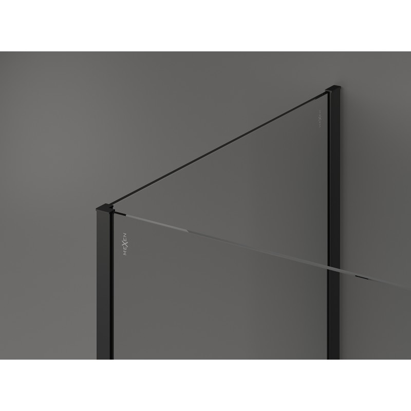 Mexen Kioto ścianka prysznicowa Walk-in 110 x 75 x 30 cm, transparent, czarna - 800-110-075-221-70-00-030