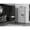Mexen Kioto ścianka prysznicowa Walk-in 130 x 70 x 40 cm, transparent, czarna - 800-130-070-221-70-00-040