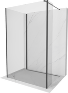 Mexen Kioto ścianka prysznicowa Walk-in 125 x 70 x 40 cm, transparent, czarna - 800-125-070-221-70-00-040