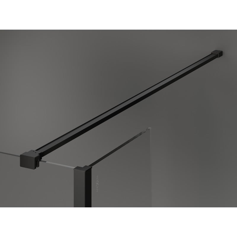 Mexen Kioto ścianka prysznicowa Walk-in 130 x 70 x 40 cm, transparent, czarna - 800-130-070-221-70-00-040
