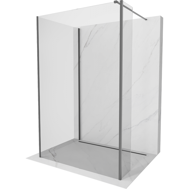 Mexen Kioto ścianka prysznicowa Walk-in 105 x 100 x 30 cm, transparent, gun metal - 800-105-100-221-95-00-030