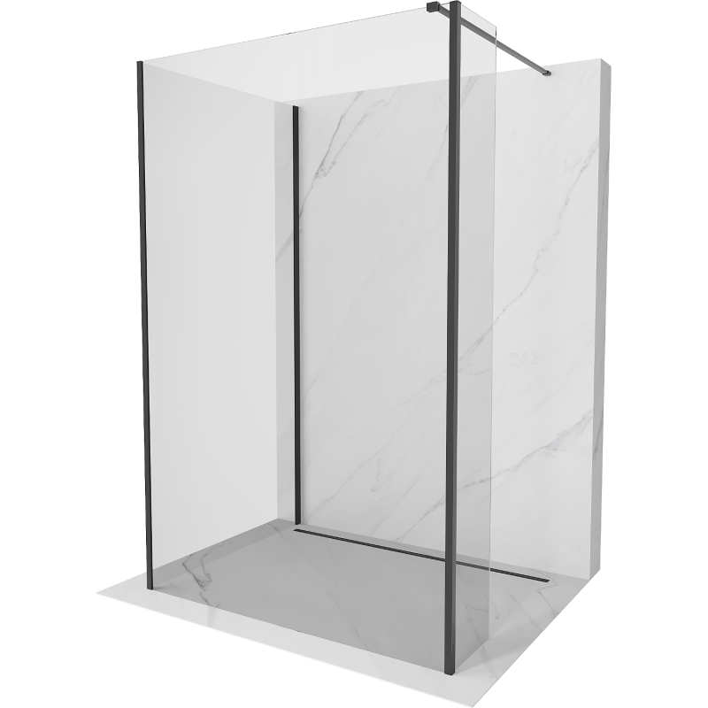 Mexen Kioto ścianka prysznicowa Walk-in 120 x 120 x 40 cm, transparent, czarna - 800-120-120-221-70-00-040