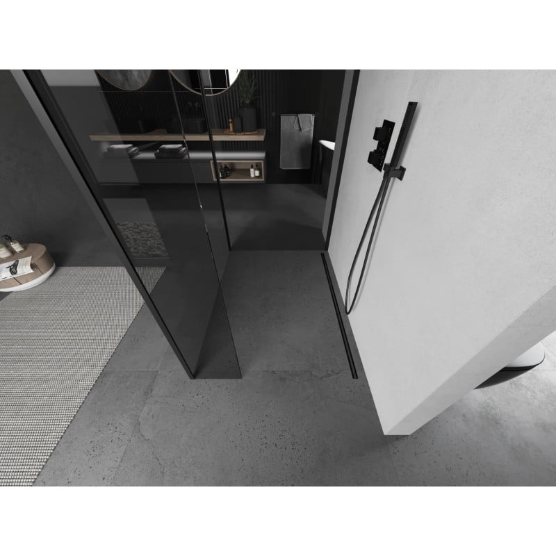Mexen Kioto ścianka prysznicowa Walk-in 120 x 120 x 40 cm, transparent, czarna - 800-120-120-221-70-00-040