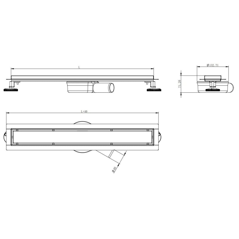 Mexen Flat 360° M33 odpływ liniowy obrotowy 60 cm, inox - 1033060-40
