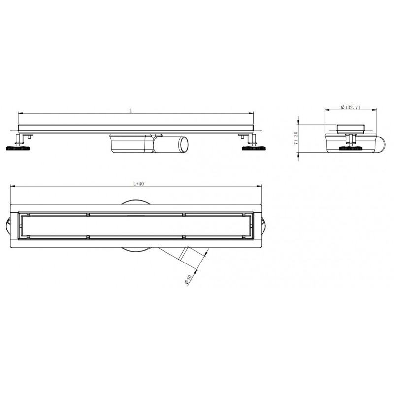 Mexen Flat 360° M33 odpływ liniowy obrotowy 80 cm, inox - 1033080-40