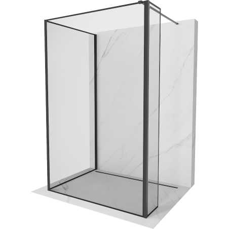 Mexen Kioto ścianka prysznicowa Walk-in 120 x 100 x 40 cm, czarna ramka, czarna - 800-120-100-221-70-70-040