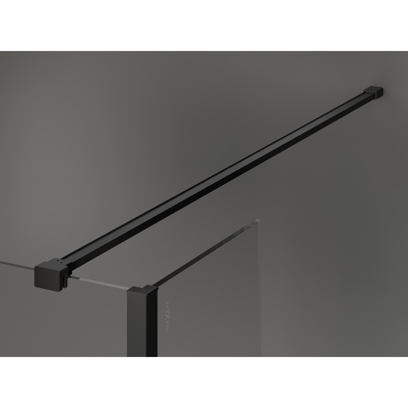 Mexen Kioto ścianka prysznicowa Walk-in 130 x 110 x 40 cm, czarna ramka, czarna - 800-130-110-221-70-70-040