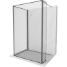 Mexen Kioto ścianka prysznicowa Walk-in 120 x 100 x 40 cm, czarna ramka, gun metal - 800-120-100-221-95-70-040