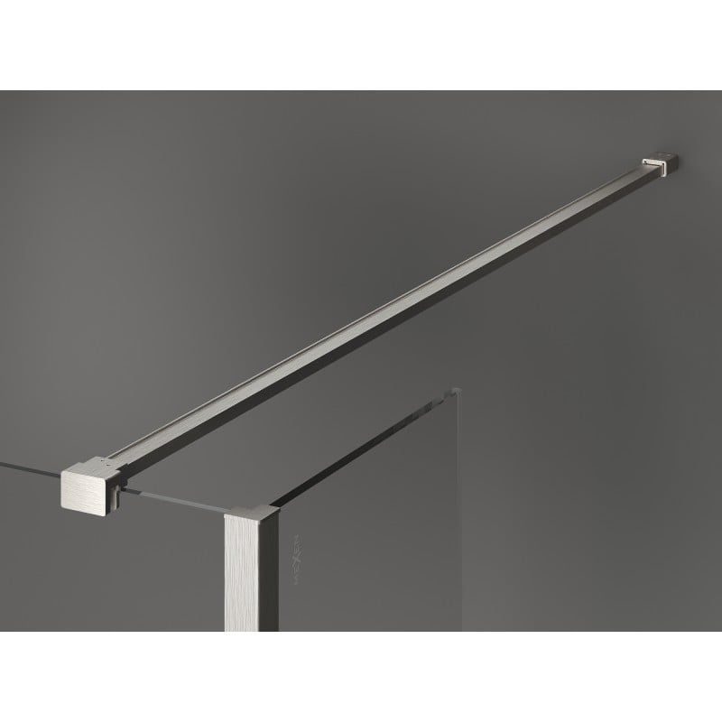 Mexen Kioto ścianka prysznicowa Walk-in 90 x 70 x 30 cm, czarna ramka, nikiel szczotkowany - 800-090-070-221-97-70-030