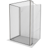 Mexen Kioto ścianka prysznicowa Walk-in 100 x 70 x 40 cm, czarna ramka, nikiel szczotkowany - 800-100-070-221-97-70-040