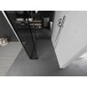Mexen Kioto ścianka prysznicowa Walk-in 100 x 70 x 40 cm, czarna ramka, nikiel szczotkowany - 800-100-070-221-97-70-040