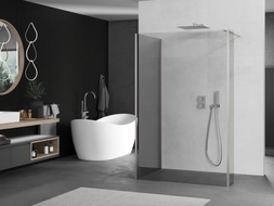 Mexen Kioto ścianka prysznicowa Walk-in 125 x 70 x 40 cm, transparent, nikiel szczotkowany - 800-125-070-221-97-00-040