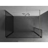 Mexen Kioto ścianka prysznicowa Walk-in 100 x 80 x 40 cm, czarna ramka, nikiel szczotkowany - 800-100-080-221-97-70-040