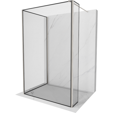 Mexen Kioto ścianka prysznicowa Walk-in 110 x 100 x 40 cm, czarna ramka, nikiel szczotkowany - 800-110-100-221-97-70-040