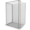 Mexen Kioto ścianka prysznicowa Walk-in 110 x 100 x 40 cm, czarna ramka, nikiel szczotkowany - 800-110-100-221-97-70-040