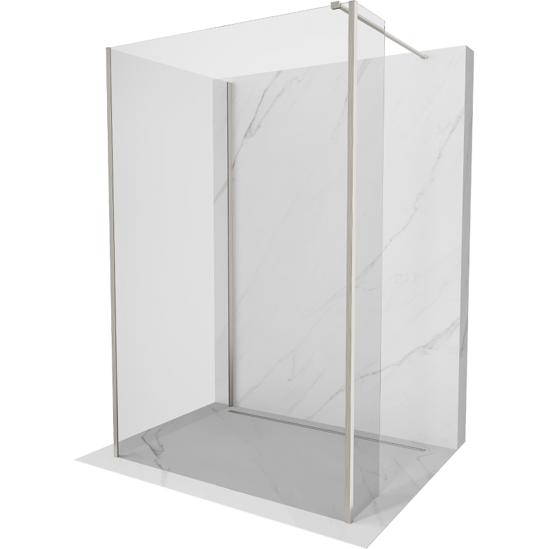 Mexen Kioto ścianka prysznicowa Walk-in 140 x 90 x 40 cm, transparent, nikiel szczotkowany - 800-140-090-221-97-00-040