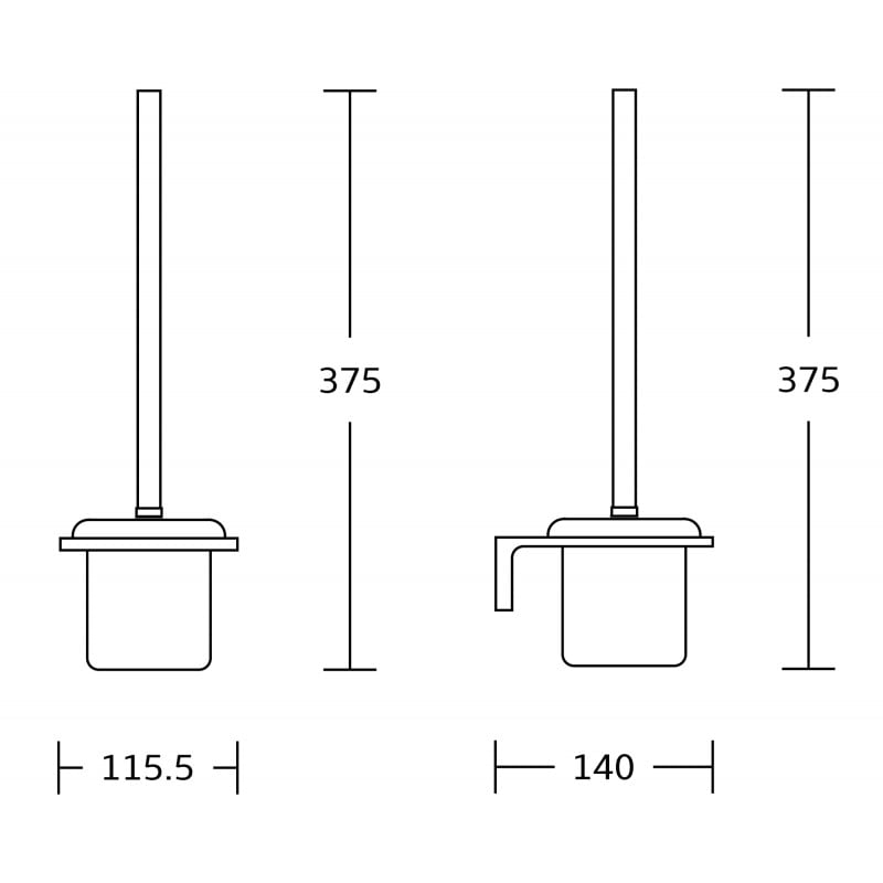 Mexen Lea szczotka toaletowa, chrom - 7026050-00
