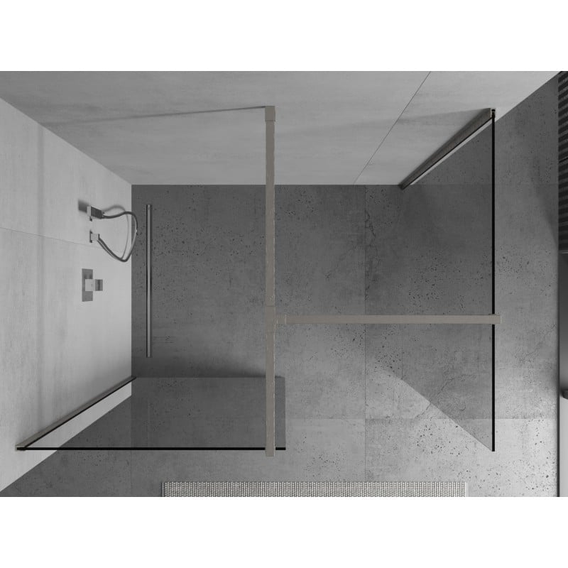Mexen Kioto ścianka prysznicowa Walk-in 140 x 85 cm, transparent, nikiel szczotkowany - 800-140-202-97-00-085
