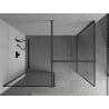 Mexen Kioto ścianka prysznicowa Walk-in 100 x 70 cm, czarna ramka, gun metal - 800-100-202-95-70-070