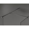 Mexen Kioto ścianka prysznicowa Walk-in 100 x 70 cm, czarna ramka, gun metal - 800-100-202-95-70-070