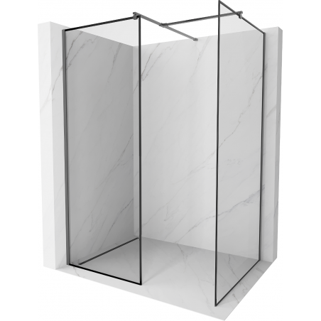 Mexen Kioto ścianka prysznicowa Walk-in 100 x 80 cm, czarna ramka, gun metal - 800-100-202-95-70-080
