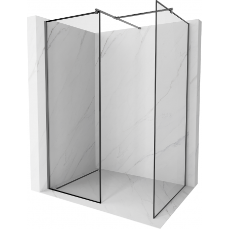 Mexen Kioto ścianka prysznicowa Walk-in 120 x 90 cm, czarna ramka, gun metal - 800-120-202-95-70-090