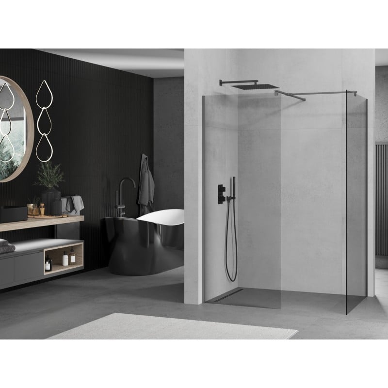 Mexen Kioto ścianka prysznicowa Walk-in 100 x 70 cm, transparent, gun metal - 800-100-202-95-00-070