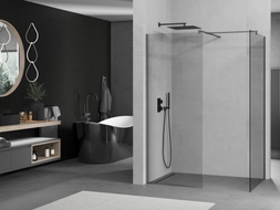 Mexen Kioto ścianka prysznicowa Walk-in 110 x 75 cm, transparent, gun metal - 800-110-202-95-00-075