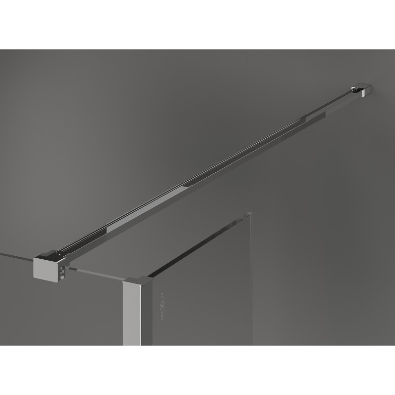 Mexen Kioto ścianka prysznicowa Walk-in 90 x 30 cm, czarna ramka, chrom - 800-090-212-01-70-030