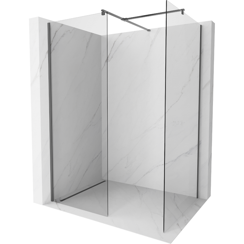 Mexen Kioto ścianka prysznicowa Walk-in 180 x 85 cm, transparent, gun metal - 800-180-202-95-00-085