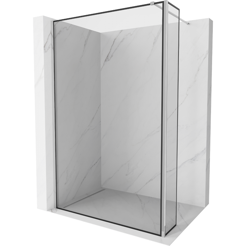 Mexen Kioto ścianka prysznicowa Walk-in 90 x 40 cm, czarna ramka, chrom - 800-090-212-01-70-040