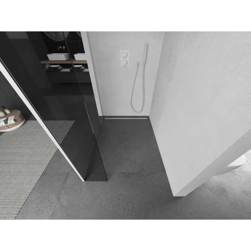 Mexen Kioto ścianka prysznicowa Walk-in 100 x 30 cm, transparent, biała - 800-100-212-20-00-030