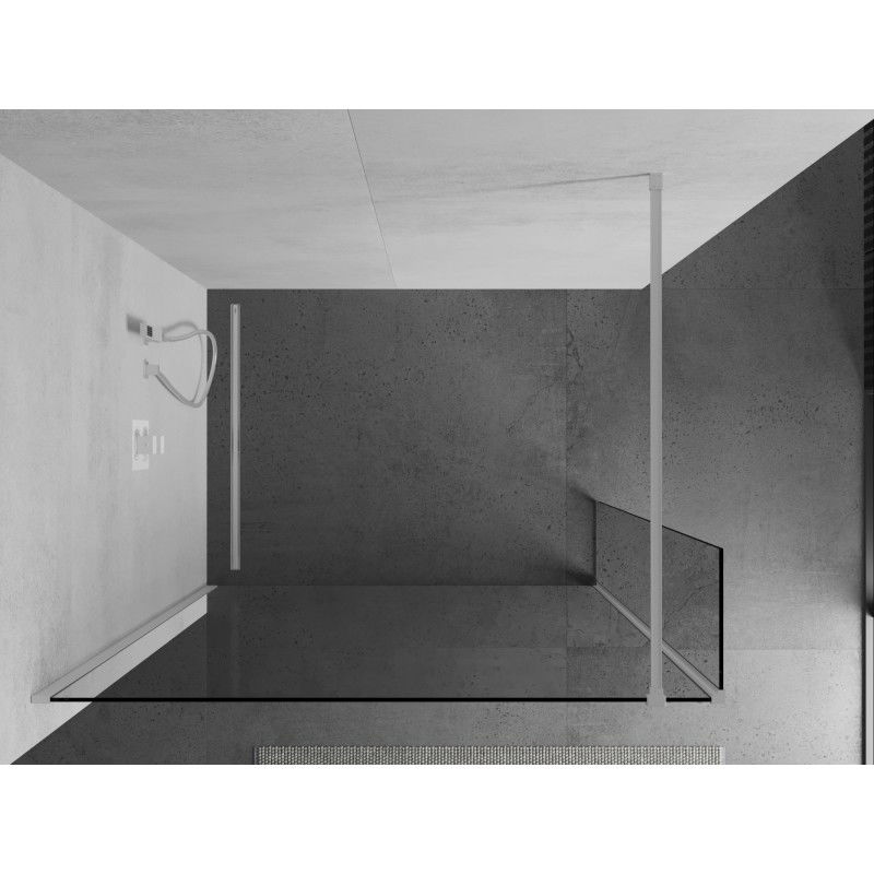 Mexen Kioto ścianka prysznicowa Walk-in 125 x 30 cm, transparent, biała - 800-125-212-20-00-030