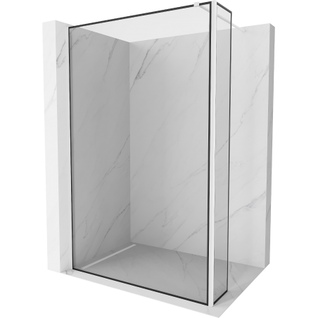 Mexen Kioto ścianka prysznicowa Walk-in 90 x 30 cm, czarna ramka, biała - 800-090-212-20-70-030
