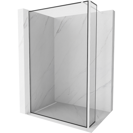 Mexen Kioto ścianka prysznicowa Walk-in 90 x 40 cm, czarna ramka, biała - 800-090-212-20-70-040