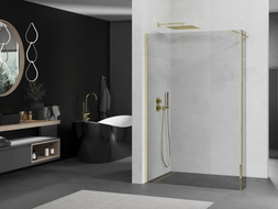 Mexen Kioto ścianka prysznicowa Walk-in 150 x 40 cm, transparent, złota - 800-150-212-50-00-040