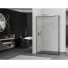 Mexen Kioto ścianka prysznicowa Walk-in 140 x 40 cm, czarna ramka, złota - 800-140-212-50-70-040
