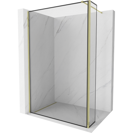 Mexen Kioto ścianka prysznicowa Walk-in 130 x 30 cm, czarna ramka, złota - 800-130-212-50-70-030