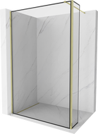 Mexen Kioto ścianka prysznicowa Walk-in 160 x 40 cm, czarna ramka, złota - 800-160-212-50-70-040
