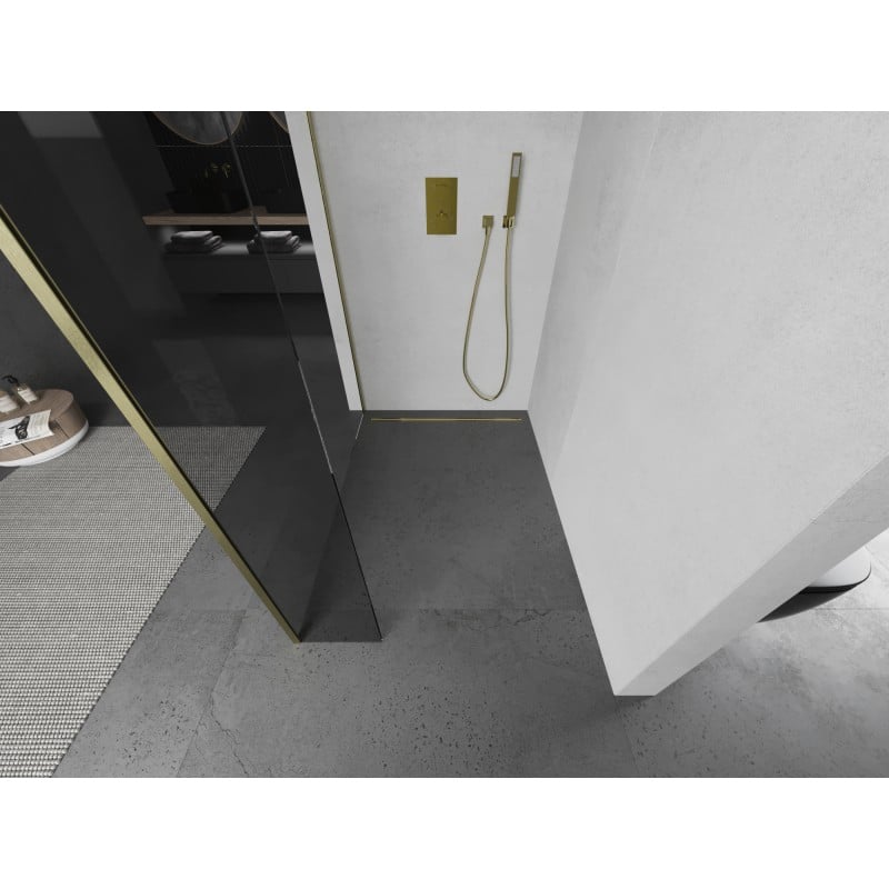 Mexen Kioto ścianka prysznicowa Walk-in 115 x 30 cm, transparent, złota szczotkowana - 800-115-212-55-00-030