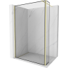 Mexen Kioto ścianka prysznicowa Walk-in 130 x 30 cm, czarna ramka, złota szczotkowana - 800-130-212-55-70-030