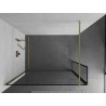 Mexen Kioto ścianka prysznicowa Walk-in 130 x 30 cm, czarna ramka, złota szczotkowana - 800-130-212-55-70-030