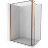 Mexen Kioto ścianka prysznicowa Walk-in 100 x 30 cm, czarna ramka, różowe złoto - 800-100-212-60-70-030