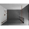 Mexen Kioto ścianka prysznicowa Walk-in 90 x 30 cm, czarna ramka, różowe złoto - 800-090-212-60-70-030