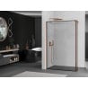 Mexen Kioto ścianka prysznicowa Walk-in 90 x 30 cm, czarna ramka, różowe złoto - 800-090-212-60-70-030