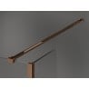 Mexen Kioto ścianka prysznicowa Walk-in 100 x 30 cm, czarna ramka, różowe złoto - 800-100-212-60-70-030