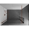 Mexen Kioto ścianka prysznicowa Walk-in 160 x 30 cm, czarna ramka, różowe złoto - 800-160-212-60-70-030